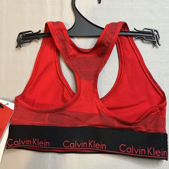 Calvin Klein Women's Modern Unlined Bralette, Plaid Red/Black XS NWT - Picture 5 of 7